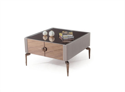 Elegante mesa de centro 2 cajones Mesa de sala de estar Mueble de madera de lujo
