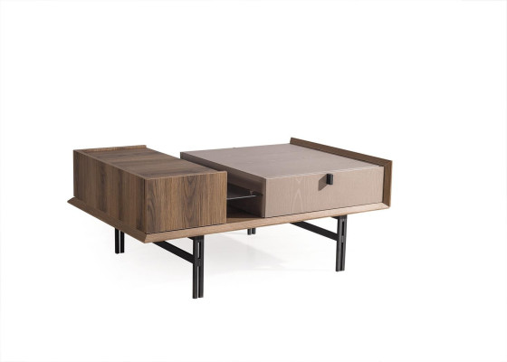 Mesa de café marrón de lujo Mesa de centro de diseñador Mesas de salón