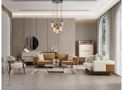 Conjunto de sofás de lujo Sofá Juego de sofás Sofás 4 3 1 plazas Tela 3 piezas Conjunto moderno