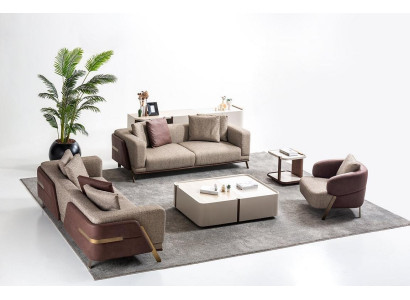 Conjunto de sofás de lujo Sofá Conjunto de sofás Sofás de 4 3 1 plazas Tela Moderno Mesa auxiliar