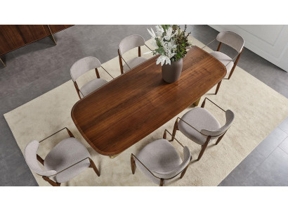 Conjunto de comedor moderno Incluye mesa de comedor y 6 sillas marrones 7 piezas.