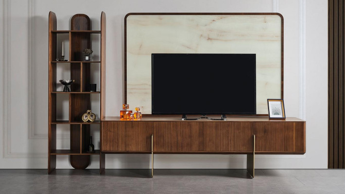 3 piezas Conjunto de sala de estar Moderno Librero, Mueble para TV y Marco de TV nuevo
