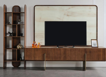 3 piezas Conjunto de sala de estar Moderno Librero, Mueble para TV y Marco de TV nuevo