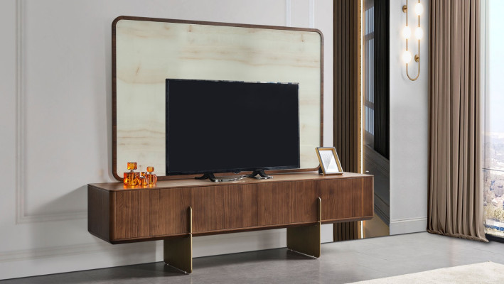 3 piezas Conjunto de sala de estar Moderno Librero, Mueble para TV y Marco de TV nuevo