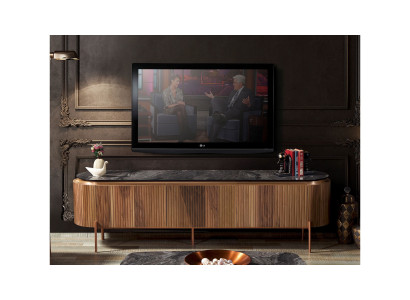 Elegante mesa de televisión marrón de lujo para la sala de estar - novedad.