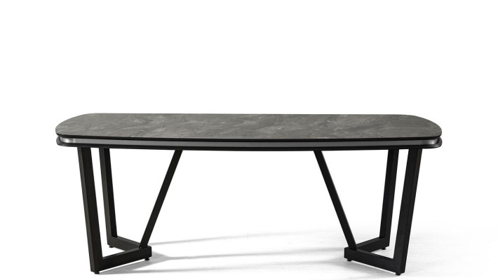 Mesa de comedor moderna de madera Mesas de comedor Estilo negro Diseño