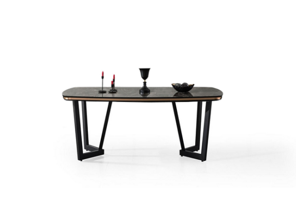 Mesa de comedor Comedor Madera Mesas de comedor Mesa Estilo Moderno Negro Diseño