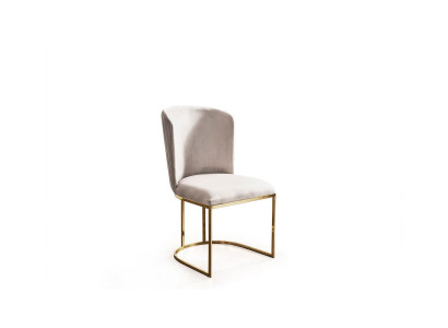 Silla Silla de comedor Beige Silla de cocina Silla con respaldo Lujo Moderno Novedad