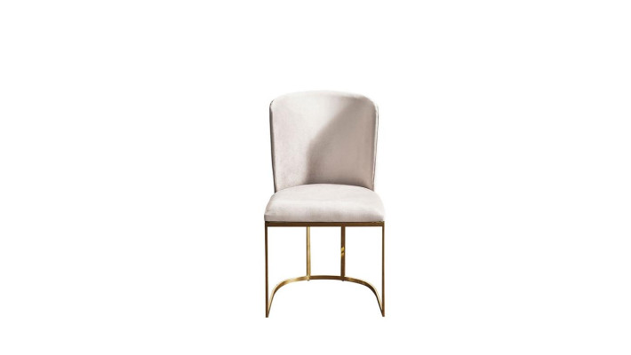 Silla Silla de comedor Beige Silla de cocina Silla con respaldo Lujo Moderno Novedad