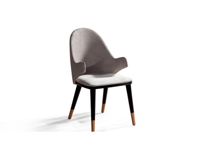 Elegante silla color gris cómodos muebles tapizados para el comedor nuevos.