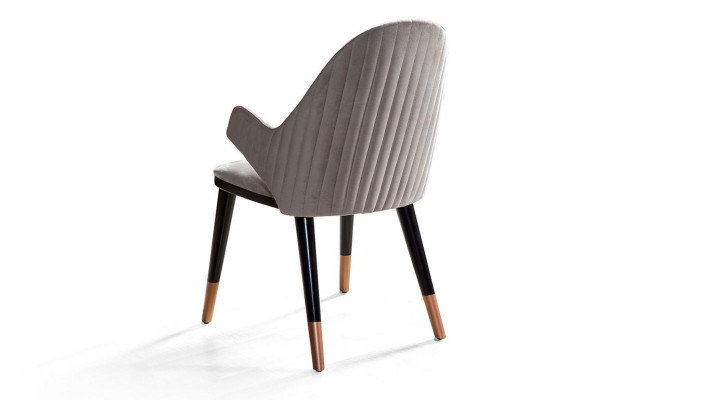 Elegante silla color gris cómodos muebles tapizados para el comedor nuevos.