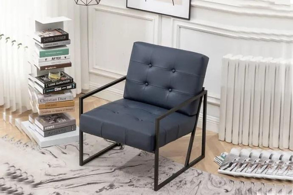 Sillón de una plaza negro Textil Patas de metal Salón de lujo Comedor