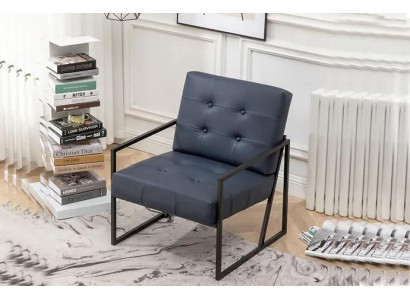 Sillón de una plaza negro Textil Patas de metal Salón de lujo Comedor