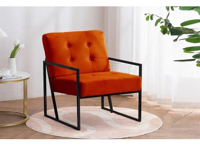 Silla naranja salón muebles de lujo Patas de metal de alta calidad Textil Nuevo