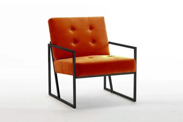 Silla naranja salón muebles de lujo Patas de metal de alta calidad Textil Nuevo