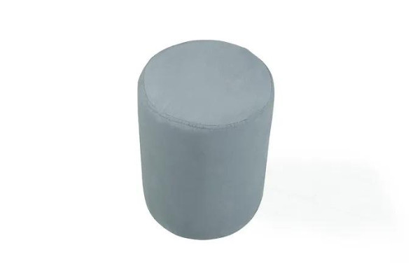 Taburete de lujo con cubierta textil blanca y estructura de MDF nueva