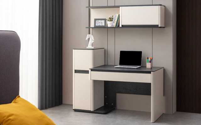 Muebles de dormitorio infantil completos: cama, mesita de noche, escritorio, armario.