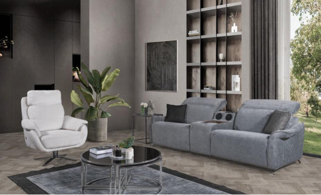 Conjunto de sofás modernos para sala de estar, sofá de 3 plazas, poltronas de tapizado individual, 2 piezas.