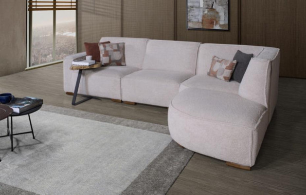 Sofá esquinero exclusivo blanco en forma de L, sofá de diseñador para sala de estar, muebles modernos.