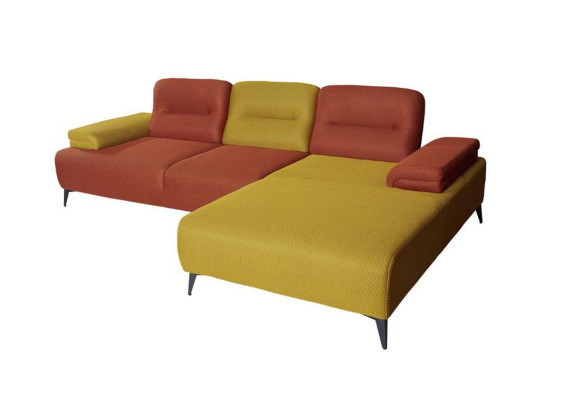 Sofá de esquina en forma de L bicolor, sofá de salón de diseñador, sofá moderno.