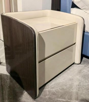 Juego de dormitorio Cama 2x Mesita de noche 3 piezas. Diseño Moderno Grupo de camas de lujo Nuevo