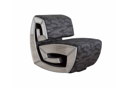 Sillón exclusivo de diseñador de un asiento, sillón de club tapizado. Muebles elegantes.