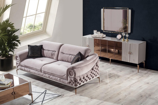 Conjunto de sala de estar de lujo sofá de lujo sillón de diseñador televisión unidad de almacenamiento