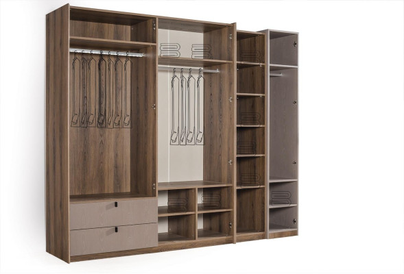 Armario beige diseñador Muebles de dormitorio Diseño moderno de muebles
