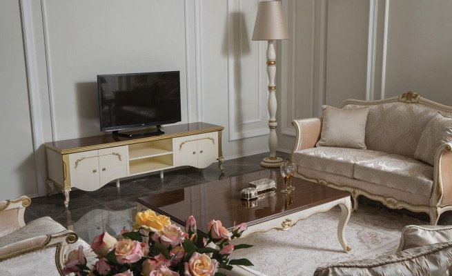 Luxus-Set Mesa de centro Mueble de TV Sofá Sofá Juego de retapizado 3 piezas. Nuevo