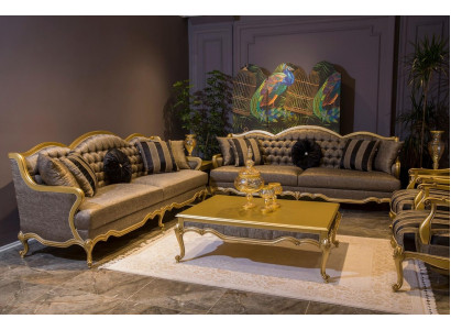 Conjunto completo de sofás 3+3+1+1 Set Mesa de café barroca rococó 5 piezas