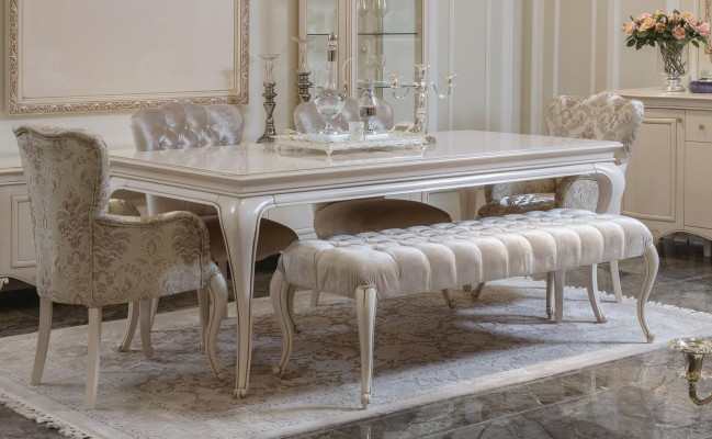 Conjunto clásico de comedor, mesa, taburete, juego de sillas de comedor, 6 piezas, nuevo.