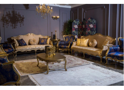 Sofá clásico de 3+3+1+1 plazas conjunto de lujo de sofá y sillón de 4 piezas