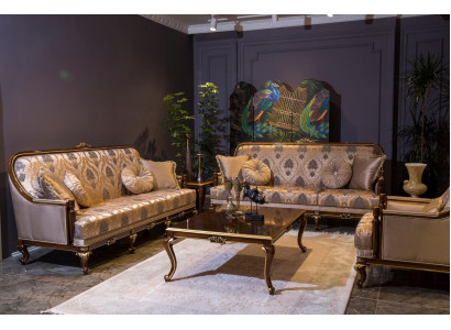 Set completo de sofá 3+3+1 con mesa de centro, sofás de diseñador. Sofa de 4 piezas.