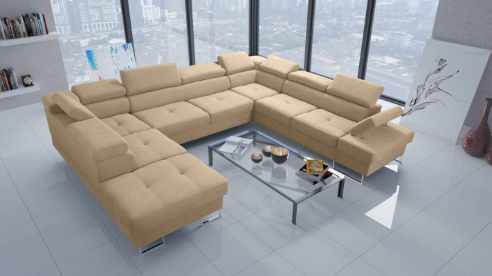 Muebles de salón sofá esquinero sofá textil cuero tapicería asiento esquina sofá forma de U sofás