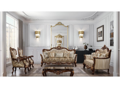 Chesterfield conjunto de sofás con mesa de centro sofá tapizado de 5 piezas.