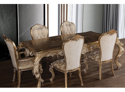 Conjunto de comedor Art Deco elegante: mesa de comedor diseñada con sillas.
