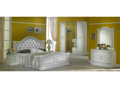 Conjunto completo de dormitorio Diseño Moderno de Lujo Cama 2x Mesita de noche 6 piezas Armario