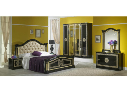 Conjunto de dormitorio estilo moderno cama mesita de noche cajonera muebles de cama 6 piezas grupo nuevo