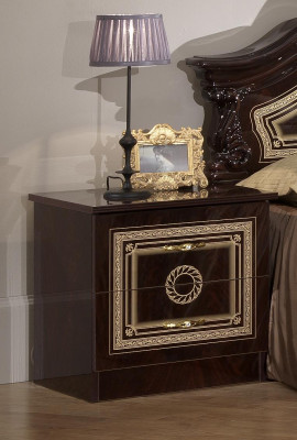 Dormitorio italiano Juego de muebles de lujo Chesterfield de 6 piezas. Cama camas armario
