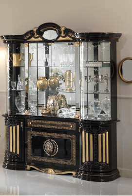 Vitrina de vidrio Armario de cristal Salón escaparate Vitrinas Muebles italianos Madera