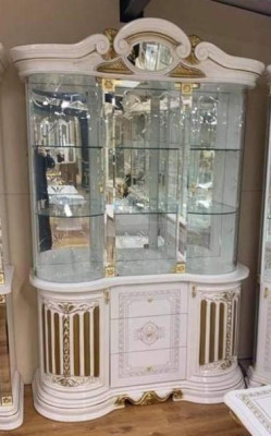 Vitrina de madera Armario Vitrinas clásicas de madera Armarios de diseño Sala de estar Cristal