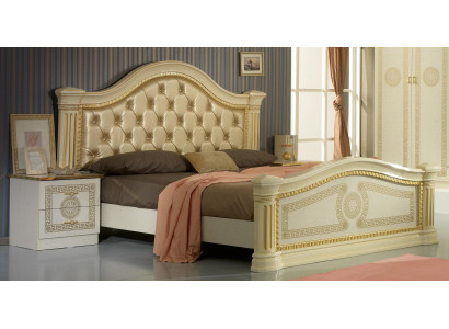 Diseño de dormitorio 3 piezas. Cama 2x mesita de noche Set de camas de lujo clásicas muebles