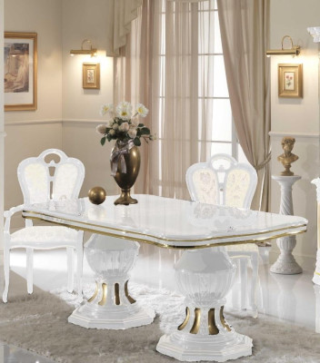 Clásica mesa de comedor de diseñador, estilo italiano, muebles de mesa de sala de estar.