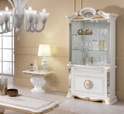 Vitrina de muebles de lujo italianos, vitrinas, aparador de vidrio de diseño.