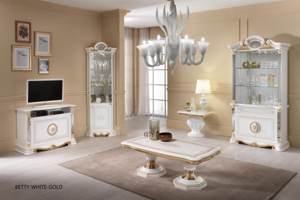 Vitrina de muebles de lujo italianos, vitrinas, aparador de vidrio de diseño.