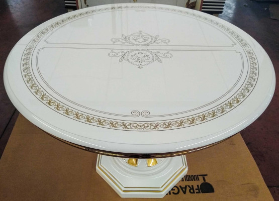 Diseño mesa de comedor sala de estar madera sala de estar mesas de alto brillo Muebles italianos.