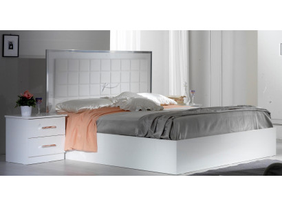 Cama de 2 plazas, mesita de noche 3 piezas. Juego de dormitorio Diseño Moderno Lujo Grupo de camas Nuevo