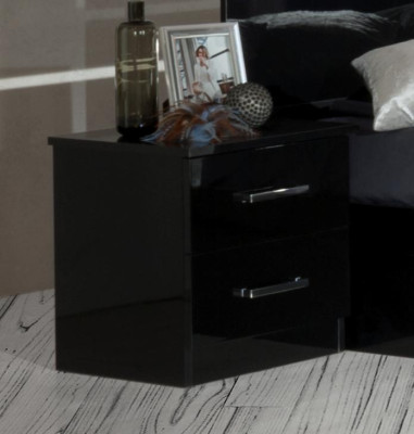 Diseño de dormitorio 3 piezas Cama 2 mesitas de noche Conjunto de camas de lujo Muebles Luz led