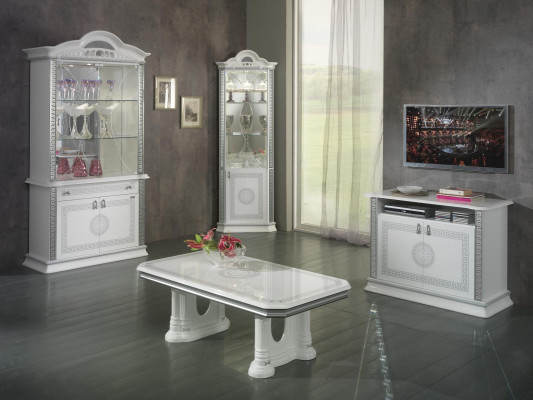 Vitrina de alta calidad Vitrinas Lujo Armario Madera Estilo italiano Muebles Vidrio Nuevo