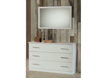 Mesitas de maquillaje Consola Mesa Aparador Habitación Madera Espejo + Cómoda Conjunto de 2 piezas.